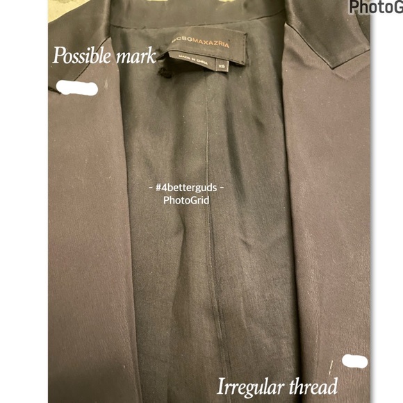 BCBGMaxAzria Tux Style Wool Cropped Blazer Built in Vest Black Shimmer Jacket XS - Picture 10 of 16